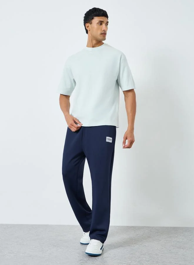 Men Navy Blue Relaxed Fit Joggers